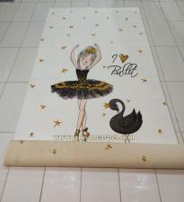 فرش عروسکی چاپی دخترانه طرح رقص باله