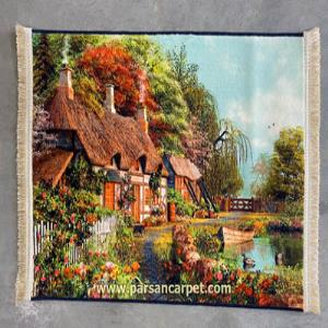 قیمت عمده تابلو فرش ماشینی منظره | تابلو فرش چاپی 1200 شانه
