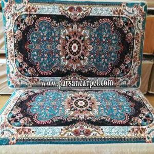 خرید پشتی فرش ماشینی ست با فرش از کاشان