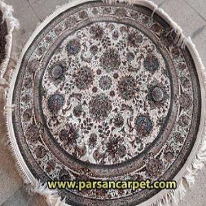 فرش ماشینی گرد و فرش بیضی کاشان
