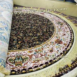فروش اینترنتی فرش دایره ای سایز بزرگ | فرش گرد فانتزی کاشان