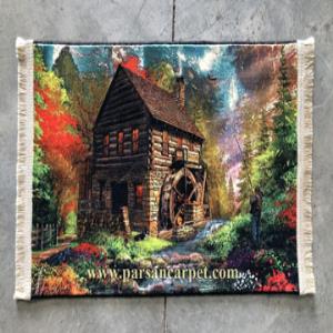 قیمت عمده تابلو فرش ماشینی چاپی آیه و منظره با کیفیت صادراتی از تولیدی