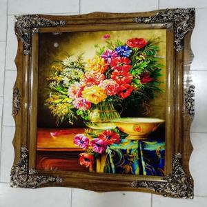 تابلو فرش منظره و گل