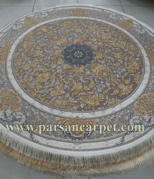 خرید اینترنتی فرش دایره ای ارزان دیجی کالا مدل طلاکوب