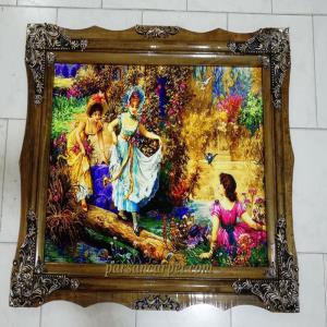سفارش تابلو فرش طرح اروپایی طرح سه دختر