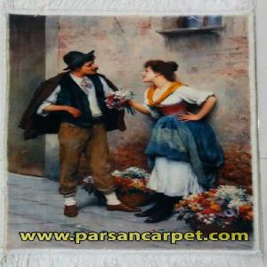 تابلو فرش چاپی طرح فرانسوی کد 240
