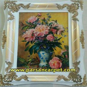 تابلو فرش چاپی طرح سبد گل کد 242