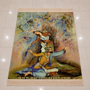 تابلو فرش چاپی طرح مینیاتوری زیبا کد 184