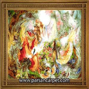 تابلو فرش چاپی طرح مینیاتور کد 220