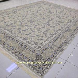 فرش 1200 شانه گل برجسته پالت زرفام کد 1213 با طرح افشان کرم