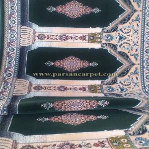 تولید فرش محرابی سبز مخصوص مسجد | سجاده فرش کاشان