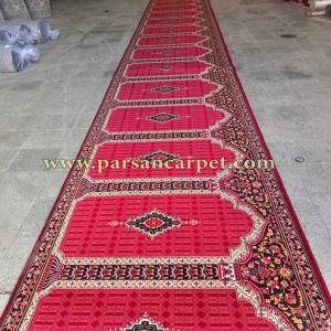 فرش سجاده ای محرابی قرمز 500 شانه بی‌سی‌اف