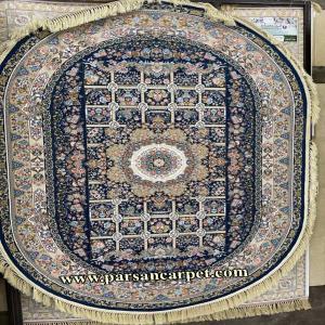 فرش ماشینی بیضی طرح مرجان اطلسی 1200 شانه