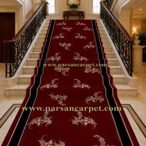 فرش تشریفاتی قرمز هتلی با کیفیت ممتاز مناسب ورودی لوکس کد 93
