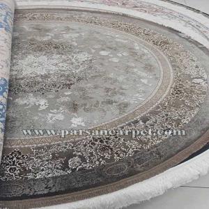 خرید فرش دایره ای پتینه ای طوسی جدید