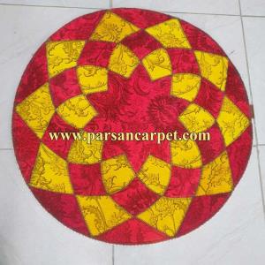 خرید فرش دایره ای شکل چهل تیکه مدرن کاشان کد 52