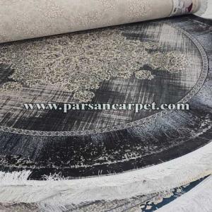 قیمت فرش دایره ای زغالی 1200 شانه کاشان