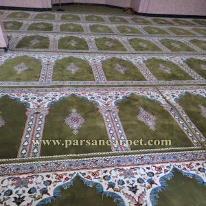بهترین فرش سجاده ای نمازخانه طرح مناجات سبز