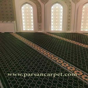 فرش سجاده ای 700 شانه اکریلیک طرح شمسه سبز