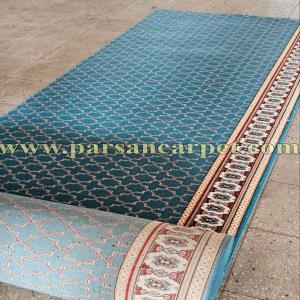 فرش سجاده ای آبی رنگ نخ ورژن درجه یک | فرش نمازخانه