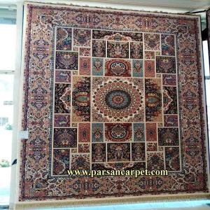 فرش هزار شانه طرح قاب شمس - کارخانه فرش 1000 شانه