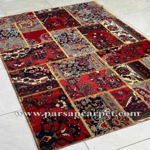خرید فرش چهل تیکه پشت چرم سنتی کد 1006