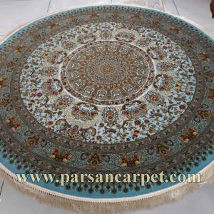 سایت فرش ماشینی گرد دایره ای آبی فیروزه ای
