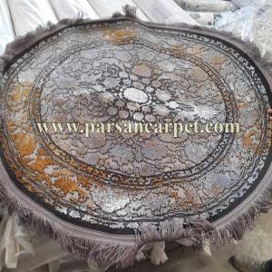 فرش دایره ای طلاکوب نقره ای | انتخاب شیک برای دکوراسیون