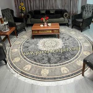 فرش گرد 1500 شانه طرح آدنا گل برجسته