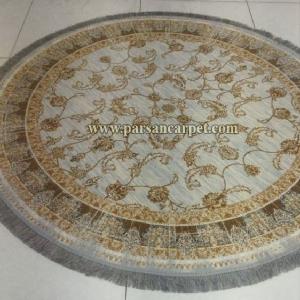 فرش گرد 700 شانه مدل افشان پتینه | فرش دایره وینتیج