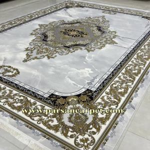 فرش 1200 شانه طلاکوب طرح رزیتا | فرش گل برجسته