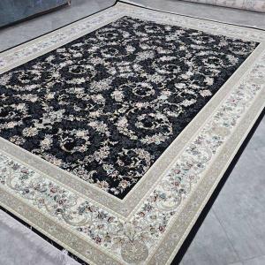 خرید فرش ۱۲۰۰ شانه سرمه‌ای گل برجسته طرح آذین 