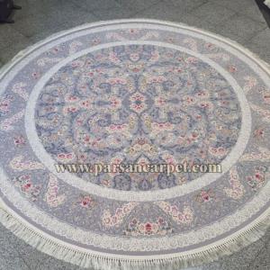 فرش گرد دایره ای طرح افشان خوشه کاشان