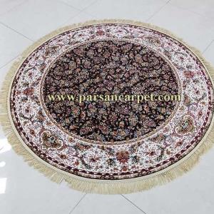 فرش گرد 1200 شانه طرح گلفرنگ کاشان