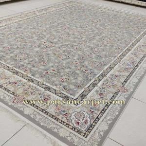 فرش 1200 شانه طوسی طرح ساغر گل برجسته