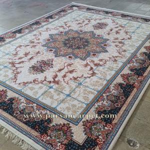 فرش 500 شانه نخ ورژن طرح هیوا کرم | فرش ارزان قیمت