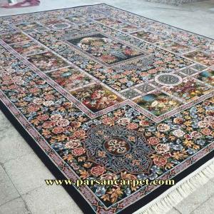 خرید اینترنتی فرش 500 شانه طرح باغ ارم