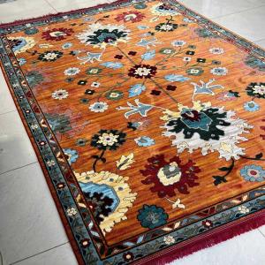 خرید فرش 700 شانه سنتی نارنجی با طرح ایرانی اصیل