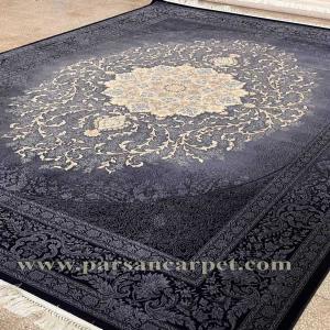 فرش بی سی اف 700 شانه مدل یشیم سرمه ای | پخش عمده فرش