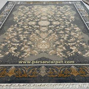 فروش مستقیم فرش 700 شانه زمینه دودی طرح فرنوش با قیمت کارخانه