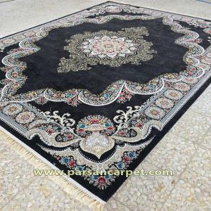 جدیدترین مدل فرش 700 شانه سرمه‌ای مدل چالوس - فرش تمام اکریلیک کاشان