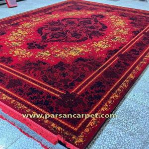 فرش ماشینی ۷۰۰ شانه لاکی با طراحی سنتی کد 873