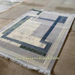 خرید فرش مدرن 700 شانه طرح ترک با رنگ نقره‌ای کد 215
