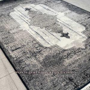 فرش ماشینی مدرن اکریلیک 700 شانه طرح صبا | رنگ طوسی وینتیج