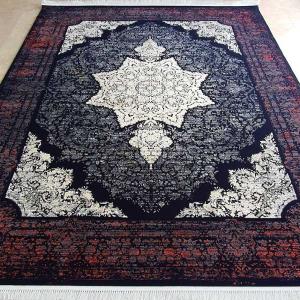 فروش اینترنتی فرش 700 شانه طرح کیانا سرمه ای | فرش پتینه