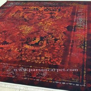 خرید اینترنتی فرش 700 شانه روناسی طرح گلنوش | فرش پتینه لاکی