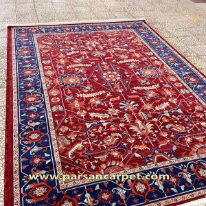 خرید اینترنتی فرش 700 شانه پلی استر طرح سلطان آبادی لاکی با قیمت اقتصادی