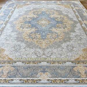 فروش اینترنتی فرش 1200 شانه طرح باغ رز بژ گل برجسته