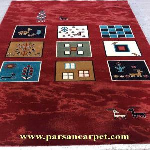فروش عمده گبه ماشینی و گلیم فرش سنتی کد 1044