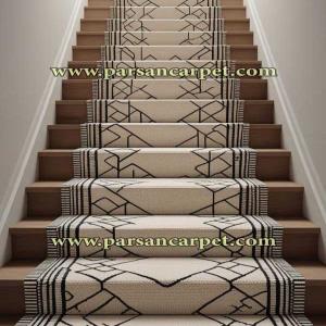خرید فرش تشریفاتی مدرن کرم برای راه پله کد 220 | فرش استقبال